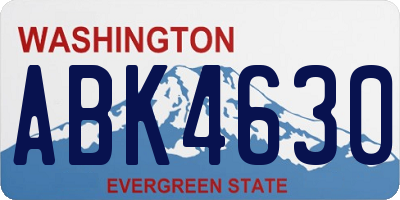 WA license plate ABK4630