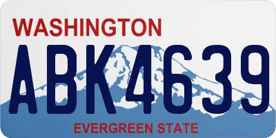 WA license plate ABK4639