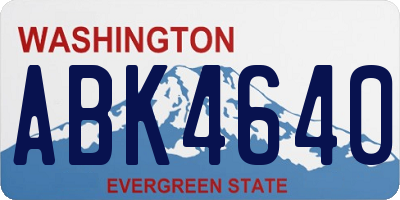 WA license plate ABK4640