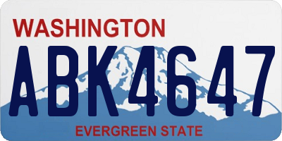 WA license plate ABK4647