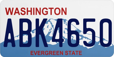 WA license plate ABK4650