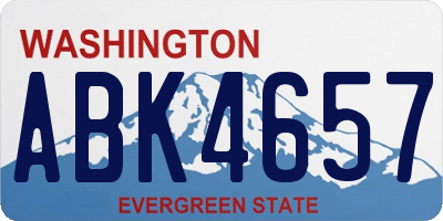 WA license plate ABK4657