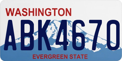 WA license plate ABK4670