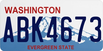 WA license plate ABK4673