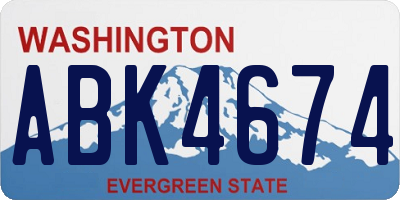 WA license plate ABK4674