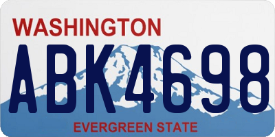 WA license plate ABK4698