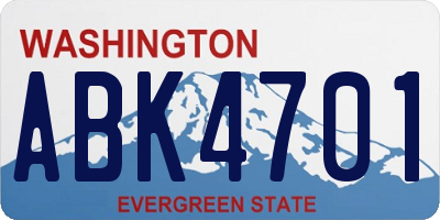 WA license plate ABK4701