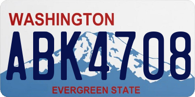 WA license plate ABK4708