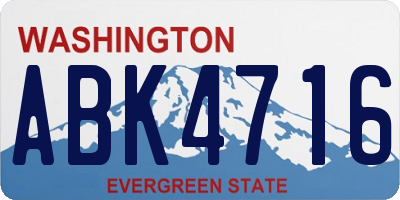 WA license plate ABK4716