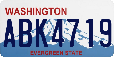 WA license plate ABK4719