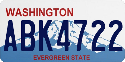 WA license plate ABK4722
