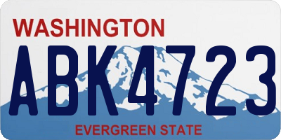 WA license plate ABK4723