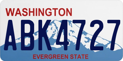 WA license plate ABK4727