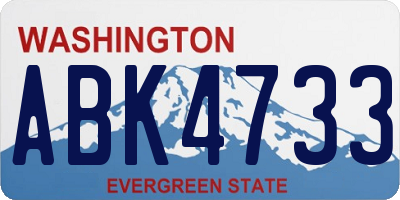 WA license plate ABK4733