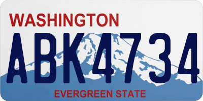 WA license plate ABK4734