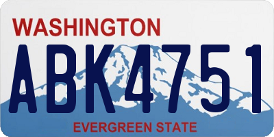 WA license plate ABK4751