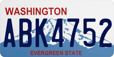 WA license plate ABK4752