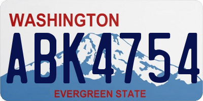WA license plate ABK4754