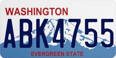 WA license plate ABK4755