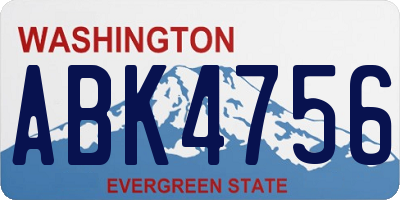 WA license plate ABK4756