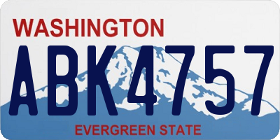 WA license plate ABK4757