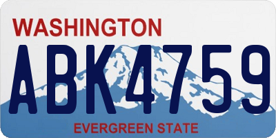 WA license plate ABK4759