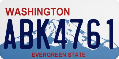 WA license plate ABK4761