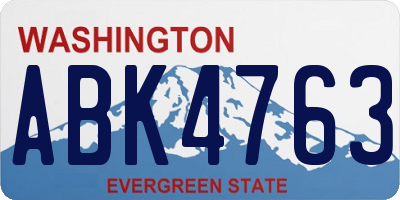 WA license plate ABK4763