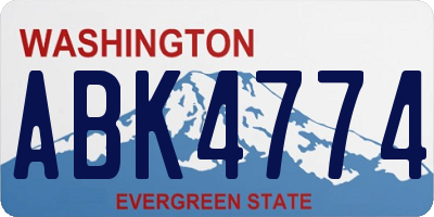 WA license plate ABK4774