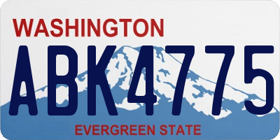WA license plate ABK4775