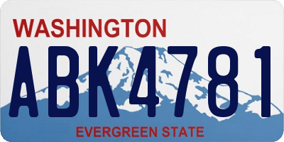 WA license plate ABK4781