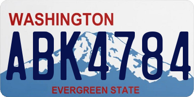 WA license plate ABK4784