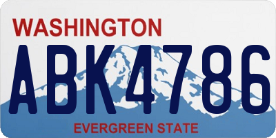 WA license plate ABK4786