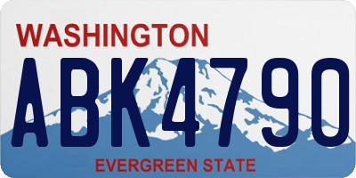 WA license plate ABK4790