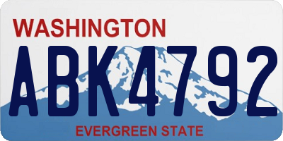 WA license plate ABK4792