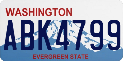 WA license plate ABK4799