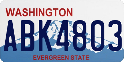 WA license plate ABK4803