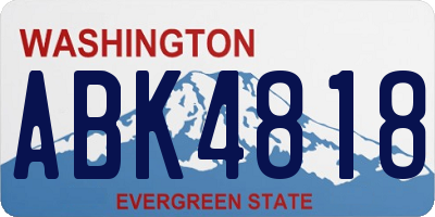 WA license plate ABK4818