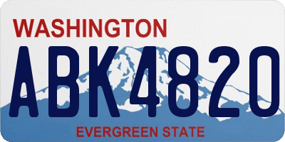 WA license plate ABK4820