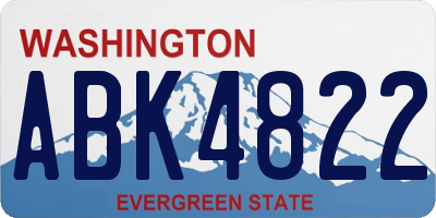 WA license plate ABK4822