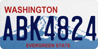 WA license plate ABK4824