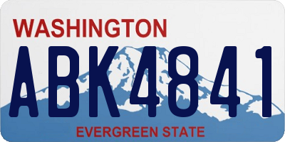 WA license plate ABK4841