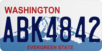 WA license plate ABK4842