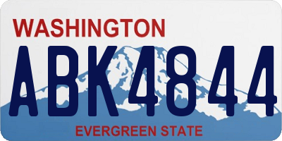WA license plate ABK4844