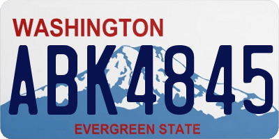 WA license plate ABK4845