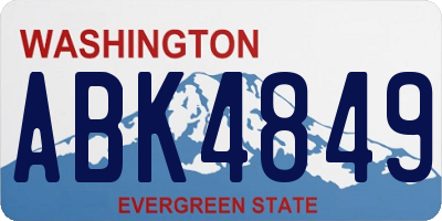 WA license plate ABK4849