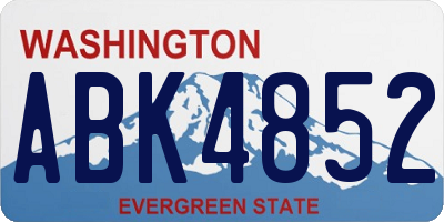 WA license plate ABK4852