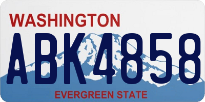 WA license plate ABK4858