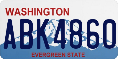 WA license plate ABK4860