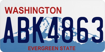 WA license plate ABK4863